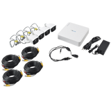 Kit 1080p Hilook / DVR 4 canales / 4 Camaras Bala de Metal / 4 Cables 18 Mts / 1 Fuente de Poder
