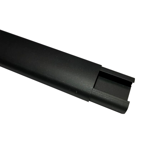 Canaleta Negra 22×10mm de 2 Metros con Adhesivo y Retenedor