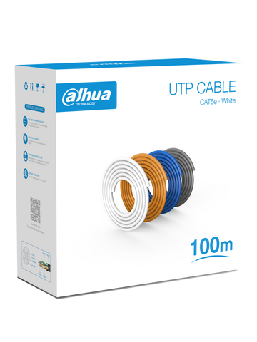 Bobina de Cable UTP Blanco 100% Cobre DAHUA/ Categoría 5e/ 100 Metros/ Video y Redes