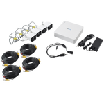 Kit 720p TurboHD / DVR 4 canales / 4 Camaras Bala de Metal / 4 Cables 18 Mts / 1 Fuente Poder