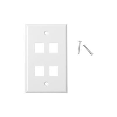 FacePlate de 4 Cavidad / Keystone / Color Blanco