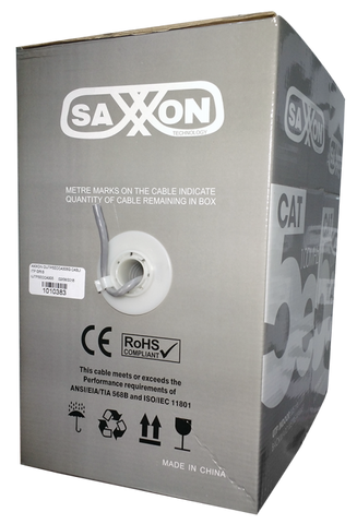 Cable UTP Cat5e Saxxon / Blanco/ 305m/ CCA/ Interior