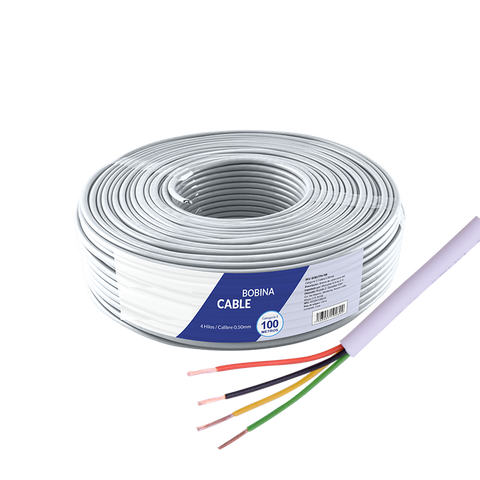 Cable de Alarma SAXXON 22AWG/ 4 Conductores/ CCA/ 305m de Color Blanco